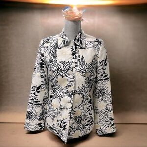 Anne Klein Women's Floral Jacket
Large Black Gold White
Cotton size 8P